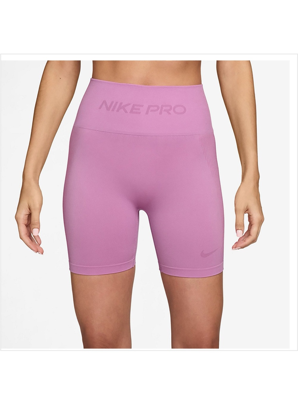 NWT Nike Women's Pro Seamless Dri-FIT High-Waisted Biker Shorts 5 In lt magenta